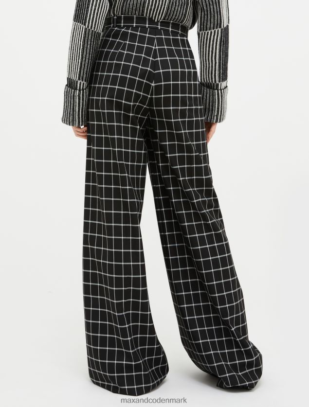Kvinder bukser med brede ben MAX&Co. sort mønster B2Z2T6738 beklædning