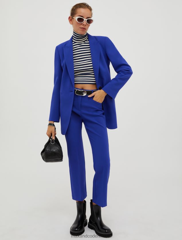 Kvinder croppede bukser med lige ben MAX&Co. kina blå B2Z2T6220 beklædning