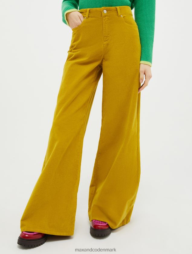 Kvinder fløjls palazzo bukser MAX&Co. blød gul B2Z2T6740 beklædning
