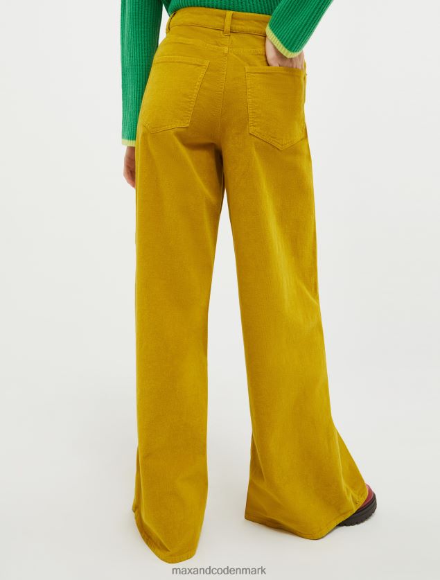 Kvinder fløjls palazzo bukser MAX&Co. blød gul B2Z2T6740 beklædning