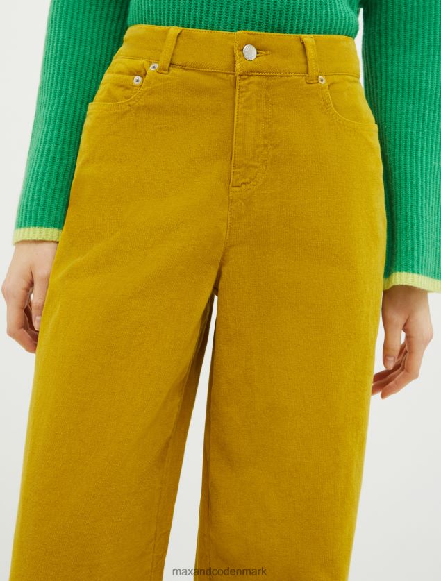 Kvinder fløjls palazzo bukser MAX&Co. blød gul B2Z2T6740 beklædning