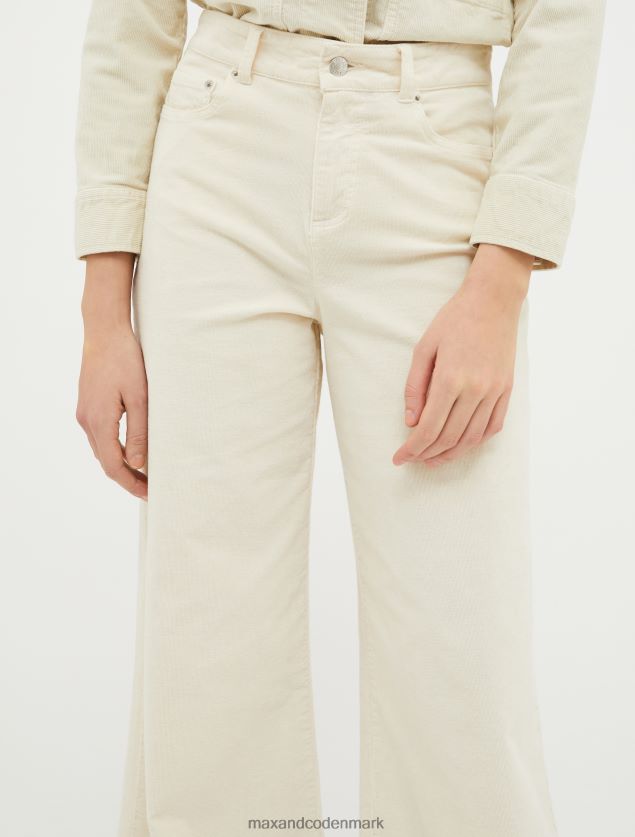 Kvinder fløjls palazzo bukser MAX&Co. elfenben B2Z2T6739 beklædning