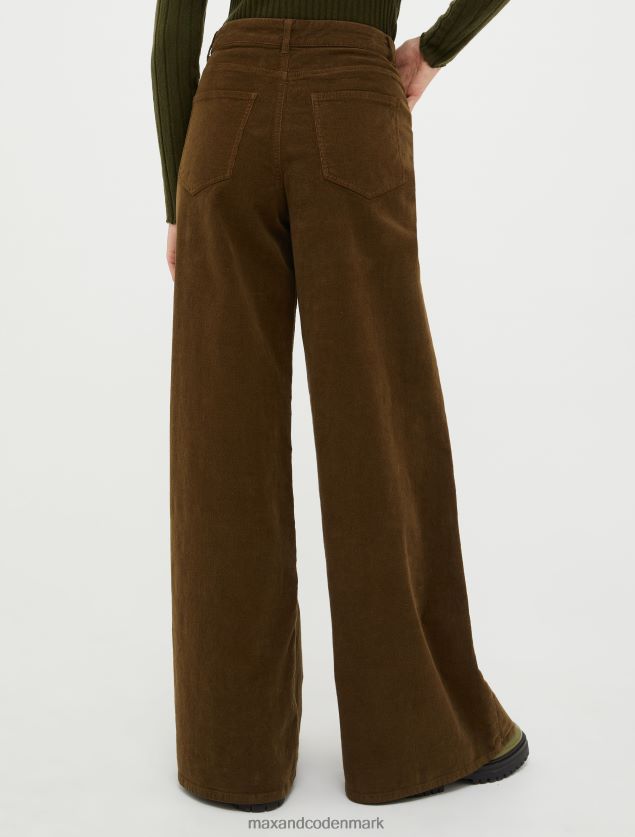 Kvinder fløjls palazzo bukser MAX&Co. olivengrøn B2Z2T6741 beklædning