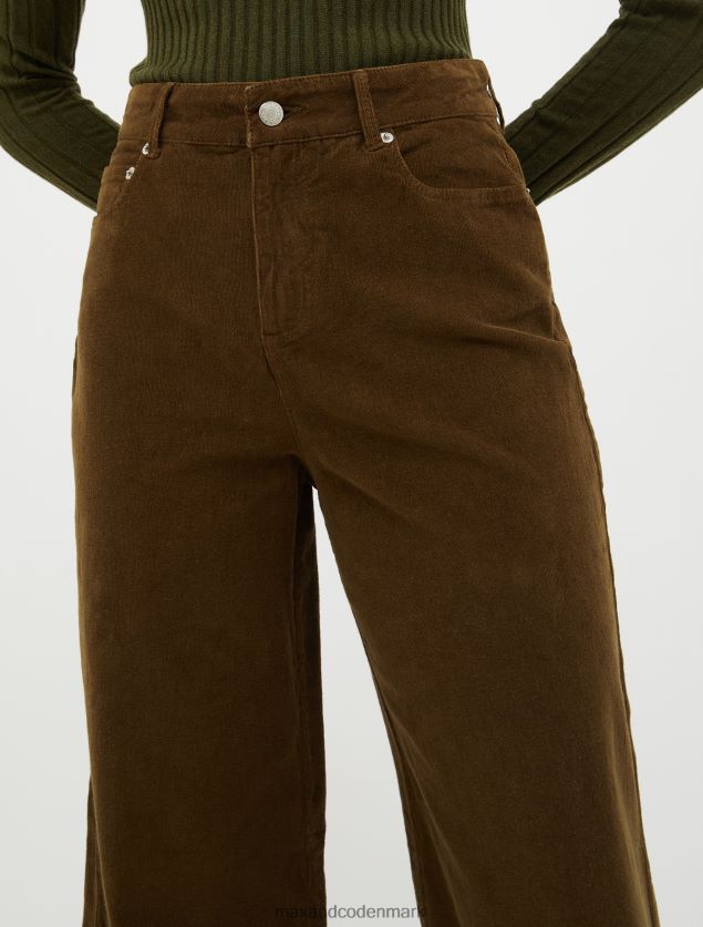 Kvinder fløjls palazzo bukser MAX&Co. olivengrøn B2Z2T6741 beklædning