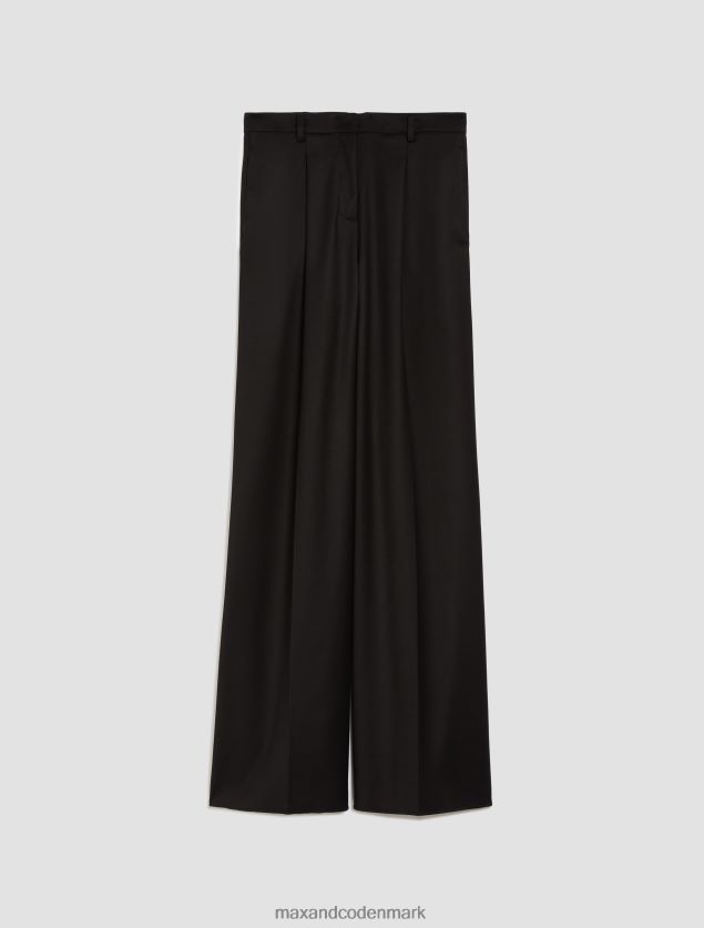 Kvinder flannelbukser med bred pasform MAX&Co. sort B2Z2T6745 beklædning