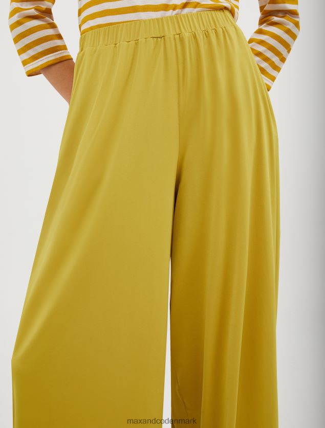 Kvinder jerseybukser med brede ben MAX&Co. olivengrøn B2Z2T6694 beklædning