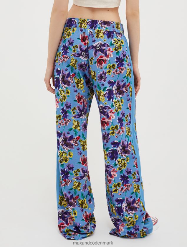 Kvinder joggers i bomuldsfleece MAX&Co. lyseblåt mønster B2Z2T6711 beklædning