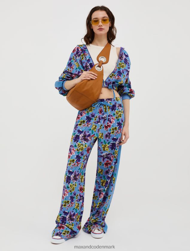 Kvinder joggers i bomuldsfleece MAX&Co. lyseblåt mønster B2Z2T6711 beklædning