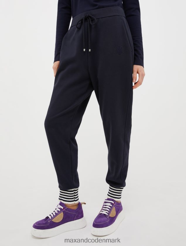 Kvinder joggers i fleeceforet bomuldsjersey MAX&Co. Marine blå B2Z2T6736 beklædning
