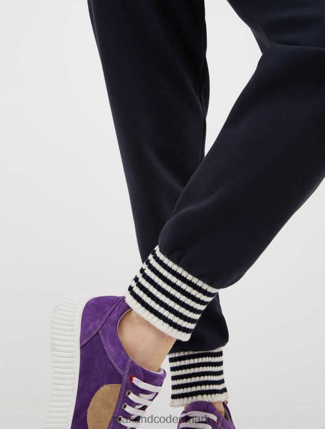 Kvinder joggers i fleeceforet bomuldsjersey MAX&Co. Marine blå B2Z2T6736 beklædning