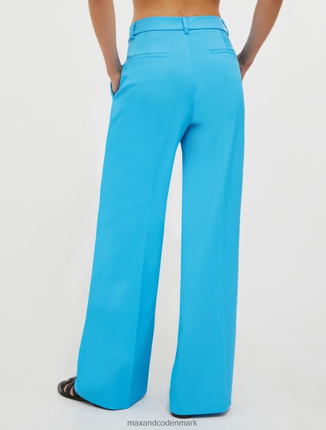 Kvinder kavaleri twill bukser med brede ben MAX&Co. lyseblå B2Z2T6216 beklædning