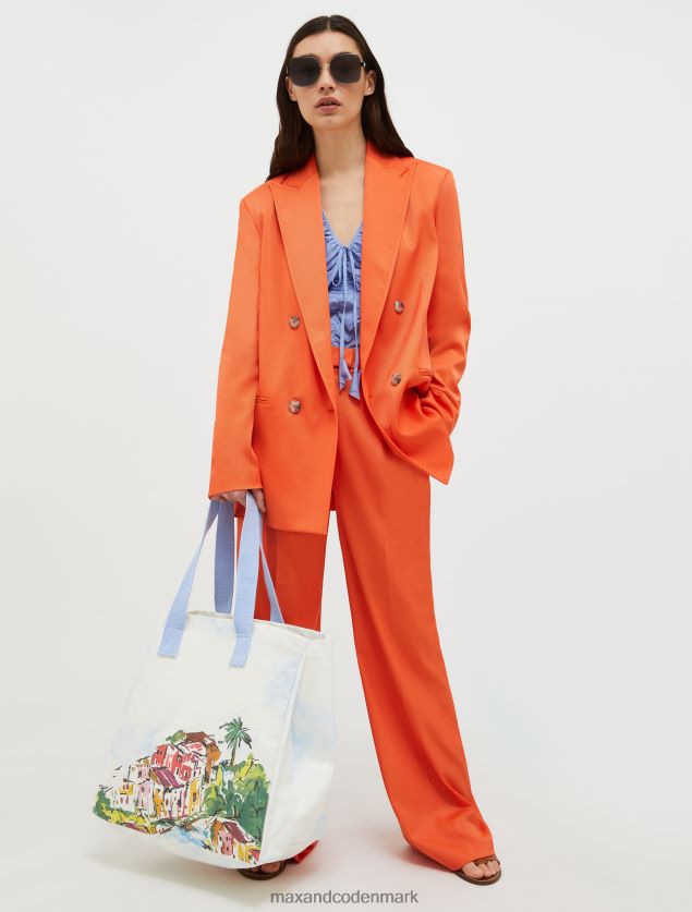 Kvinder kavaleri twill bukser med brede ben MAX&Co. orange B2Z2T6215 beklædning