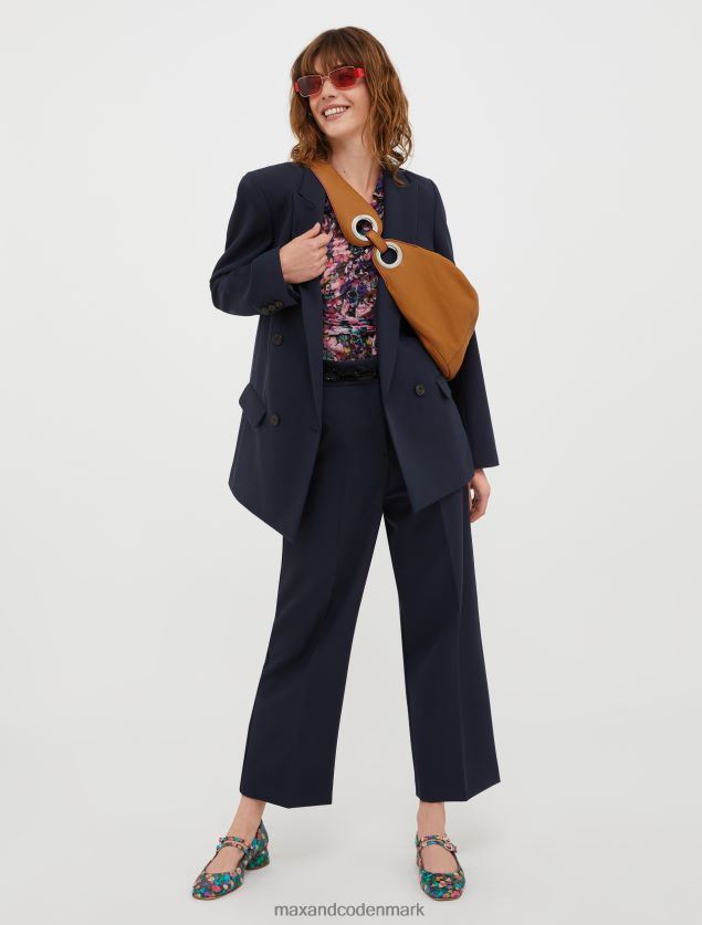 Kvinder løstsiddende lærredsbukser MAX&Co. midnatsblå B2Z2T6180 beklædning