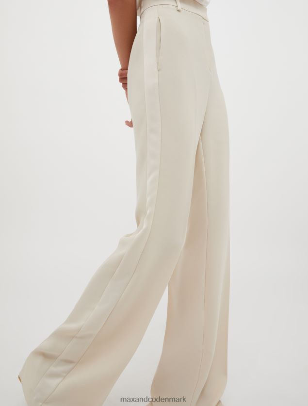 Kvinder lige envers-satin bukser MAX&Co. beige B2Z2T6276 beklædning