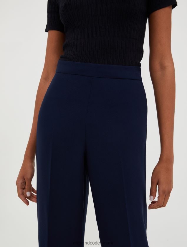 Kvinder lige snit bukser i satin MAX&Co. Marine blå B2Z2T6296 beklædning