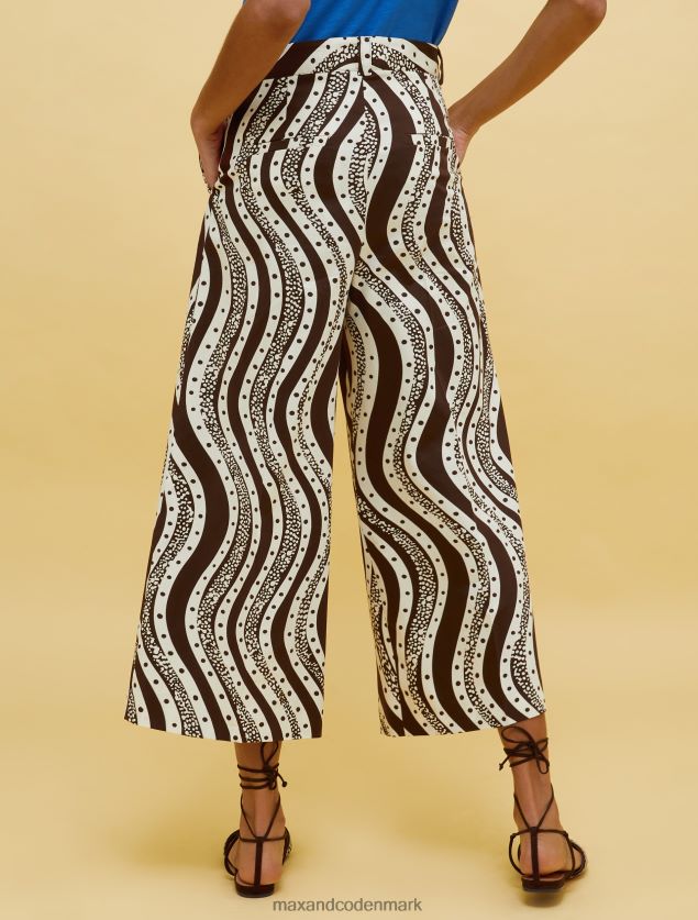 Kvinder mennesker, steder, farve brede bukser MAX&Co. brunt mønster B2Z2T6246 beklædning