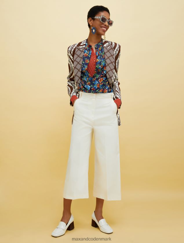 Kvinder mennesker, steder, farve brede bukser MAX&Co. hvid B2Z2T6247 beklædning