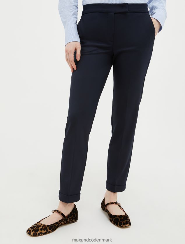 Kvinder slå-up slim-fit bukser MAX&Co. Marine blå B2Z2T6707 beklædning