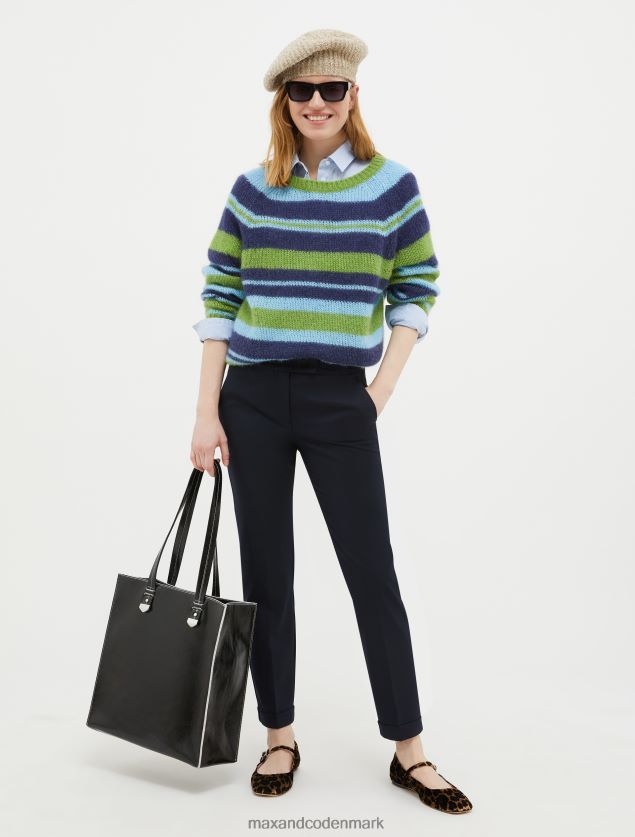 Kvinder slå-up slim-fit bukser MAX&Co. Marine blå B2Z2T6707 beklædning