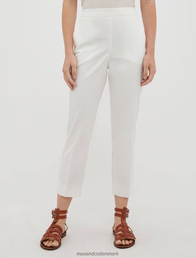 Kvinder slim fit gabardinbukser i bomuld MAX&Co. elfenben B2Z2T6697 beklædning
