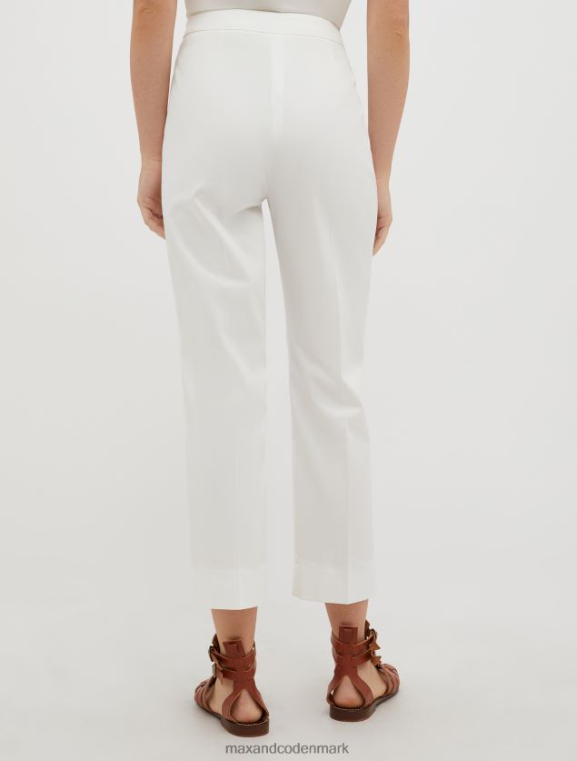Kvinder slim fit gabardinbukser i bomuld MAX&Co. elfenben B2Z2T6697 beklædning