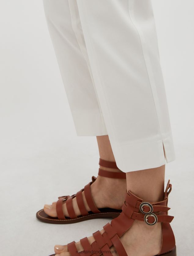 Kvinder slim fit gabardinbukser i bomuld MAX&Co. elfenben B2Z2T6697 beklædning