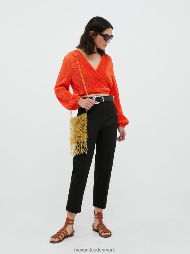 Kvinder slim fit gabardinbukser i bomuld MAX&Co. sort B2Z2T6713 beklædning