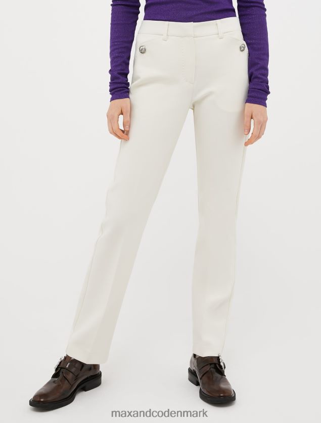 Kvinder slim fit skræddersyede bukser MAX&Co. elfenben B2Z2T6202 beklædning