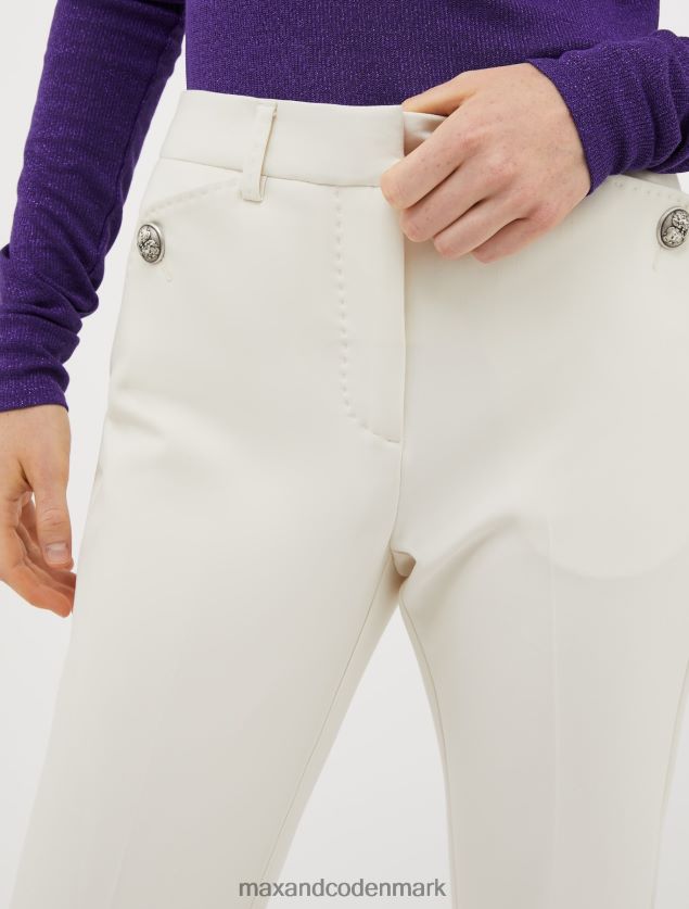 Kvinder slim fit skræddersyede bukser MAX&Co. elfenben B2Z2T6202 beklædning