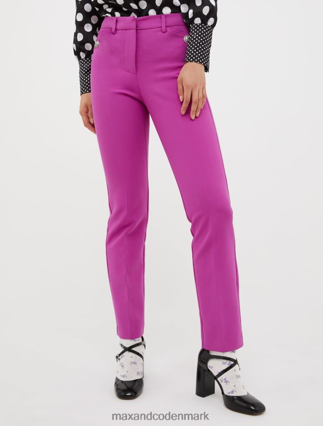 Kvinder slim fit skræddersyede bukser MAX&Co. fuchsia B2Z2T6201 beklædning
