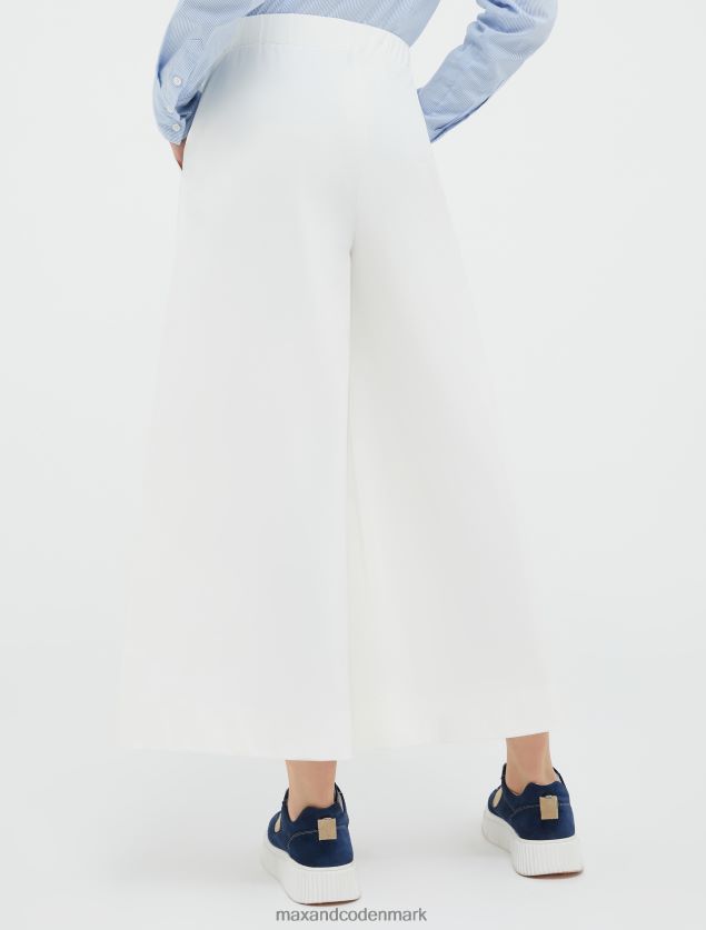 Kvinder teknisk-jersey bukser med brede ben MAX&Co. hvidt mønster B2Z2T6287 beklædning