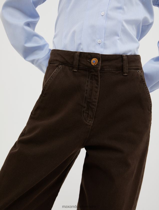 Kvinder tilspidsede bomuldsborebukser MAX&Co. mørkebrun B2Z2T6677 beklædning