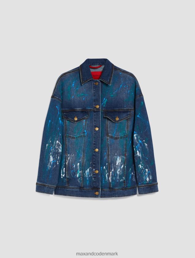 Kvinder håndmalet denimjakke MAX&Co. midnatsblå B2Z2T6803 beklædning