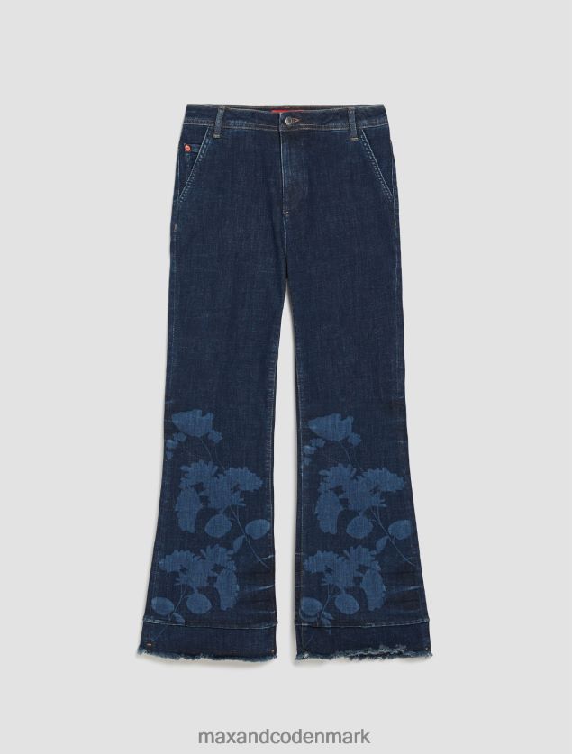 Kvinder jeans i stretch-denim med frynser MAX&Co. Marine blå B2Z2T6729 beklædning