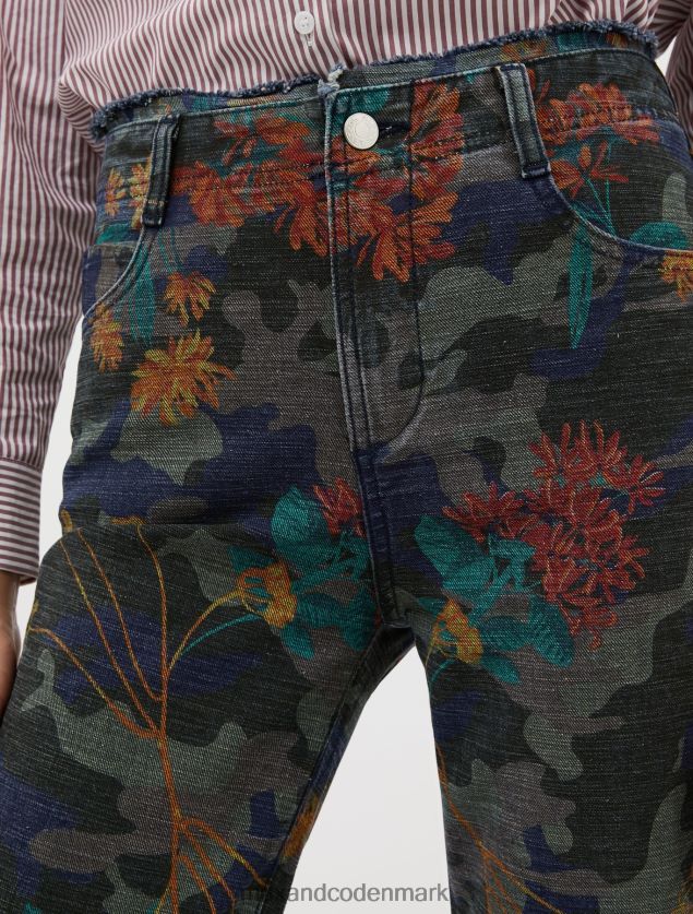 Kvinder jeans med frynsede blomsterprint MAX&Co. Marine blå B2Z2T6730 beklædning