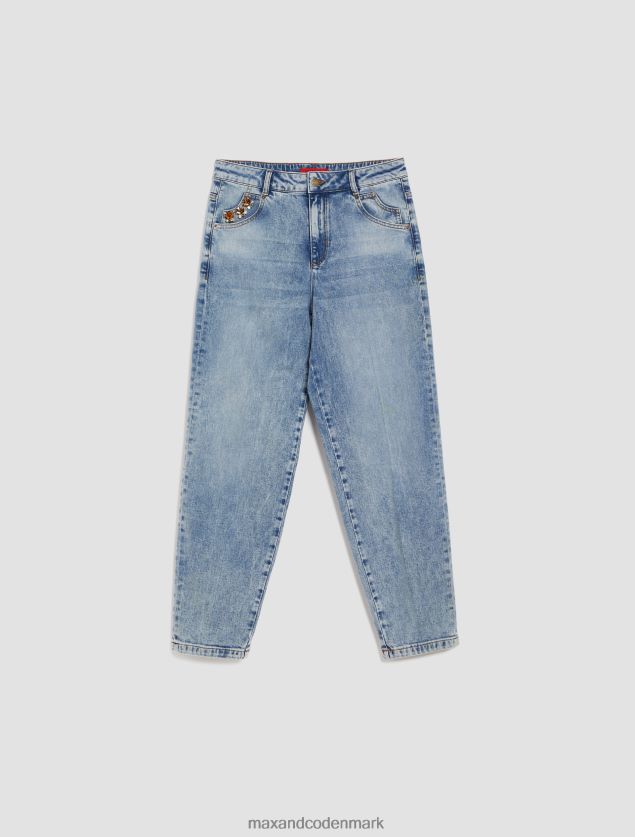 Kvinder rhinestone-udsmykkede jeans MAX&Co. midnatsblå B2Z2T6701 beklædning