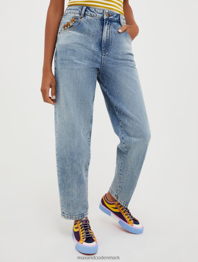 Kvinder rhinestone-udsmykkede jeans MAX&Co. midnatsblå B2Z2T6701 beklædning