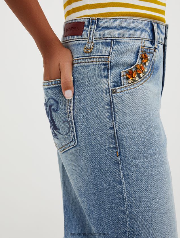 Kvinder rhinestone-udsmykkede jeans MAX&Co. midnatsblå B2Z2T6701 beklædning