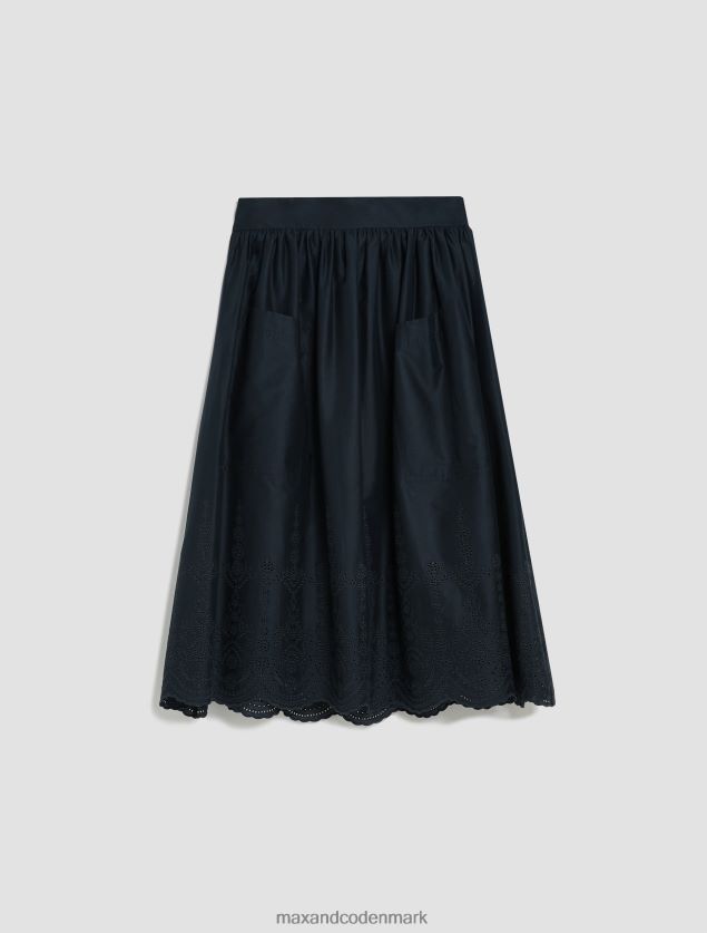 Kvinder broderie anglaise bomuldsnederdel MAX&Co. sort B2Z2T6777 beklædning