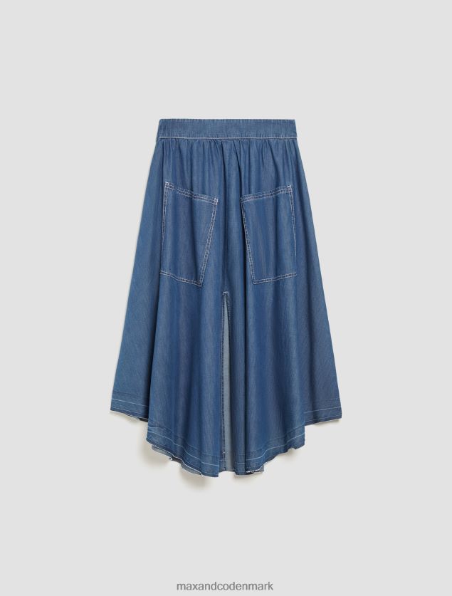 Kvinder chambray bomuld cirkel nederdel MAX&Co. midnatsblå B2Z2T6764 beklædning