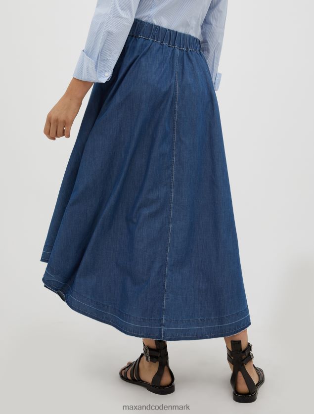 Kvinder chambray bomuld cirkel nederdel MAX&Co. midnatsblå B2Z2T6764 beklædning