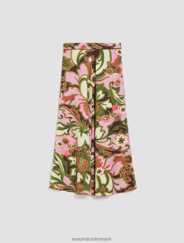 Kvinder envers-satin midi-nederdel MAX&Co. gammelt rosenmønster B2Z2T6271 beklædning