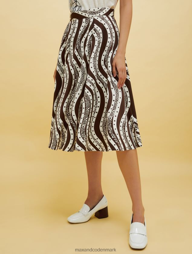 Kvinder mennesker, steder, farve cirkel nederdel MAX&Co. brunt mønster B2Z2T6768 beklædning