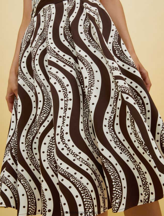 Kvinder mennesker, steder, farve cirkel nederdel MAX&Co. brunt mønster B2Z2T6768 beklædning