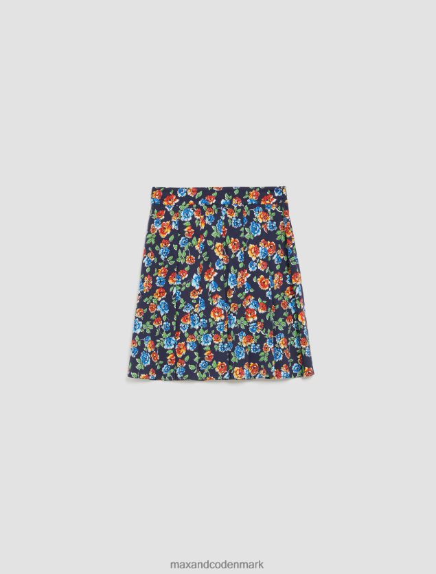 Kvinder mennesker, steder, farve plisseret nederdel MAX&Co. marineblåt mønster B2Z2T6769 beklædning