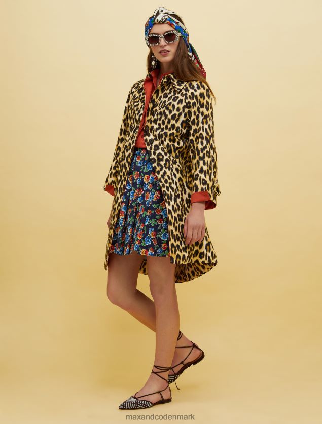 Kvinder mennesker, steder, farve plisseret nederdel MAX&Co. marineblåt mønster B2Z2T6769 beklædning