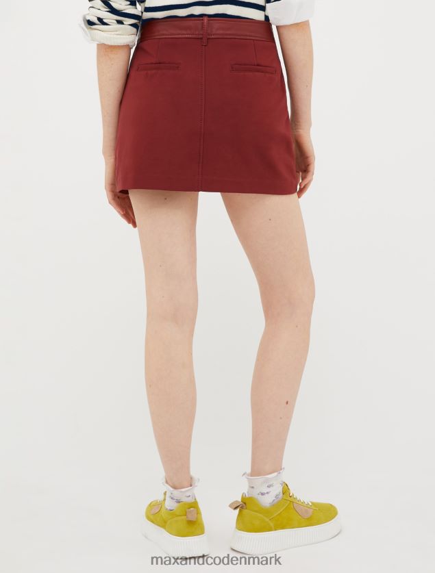 Kvinder nappa læder og jersey mini nederdel MAX&Co. bordeaux B2Z2T6800 beklædning