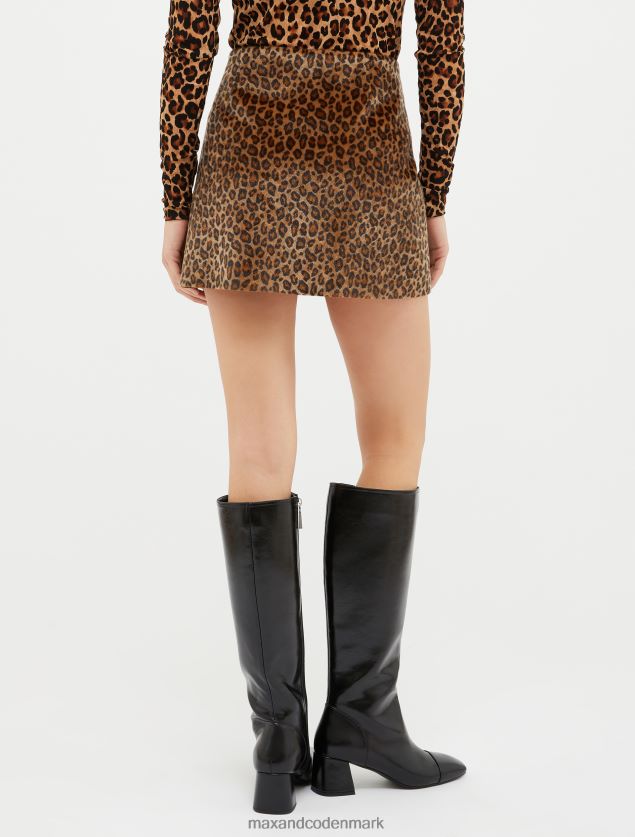 Kvinder plettet blusset mini-nederdel MAX&Co. hasselnød B2Z2T6222 beklædning