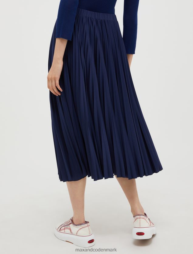 Kvinder plisseret jersey midi-nederdel MAX&Co. kina blå B2Z2T6762 beklædning