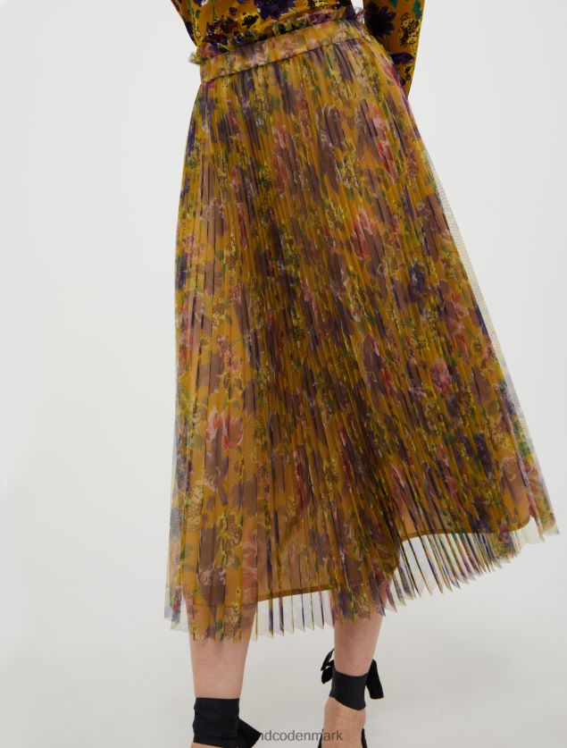 Kvinder plisseret midi-nederdel i tyl-jersey MAX&Co. olivengrøn B2Z2T6759 beklædning